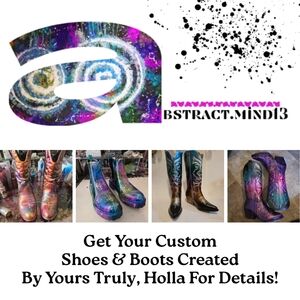 HANDCRAFTED & UPCYCLED Handpainted Cowgirl Boots Loafers Sneakers Chelsea Boots